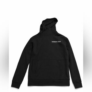 Kenneth Cole Black Fleece Pullover Hoodie Men Long Sleeve Logo Pockets